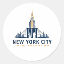 Vintage New York City Skyline Klassischer Rundaufk