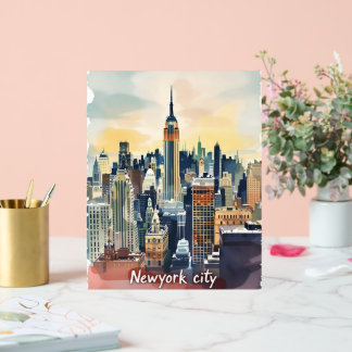 Vintage New York City Skyline | Modernes Urban Acrylschild
