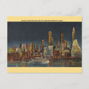 Vintage New York City Skyline Postkarte