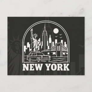 Vintage New York City Skyline Retro-Reise Feiertagspostkarte