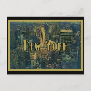 Vintage New York City Skyline Travel Postkarte