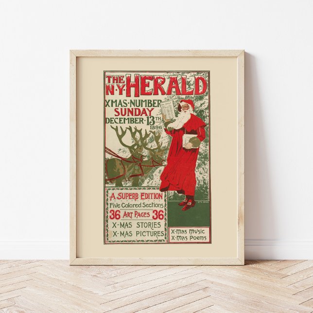 Vintage New York Herald Christmas Edition Poster (Von Creator hochgeladen)