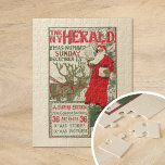 Vintage New York Herald Christmas Edition Puzzle<br><div class="desc">The New York Herald; XMAS Number (1896) | Diese Vintage Herald-Illustration aus dem Dezember 1896, entworfen von Louis Rhead, zeigt eine charmante Weihnachtszeit-Weihnachtszene mit dem Weihnachtsmann und seinen Rentieren. Das Kunstwerk spiegelt den Zauber der Urlaubssaison mit einem lebendigen, festlichen Design wider. Rheads detaillierte Ornamente, eine reiche Farbpalette und klassische Typografie...</div>