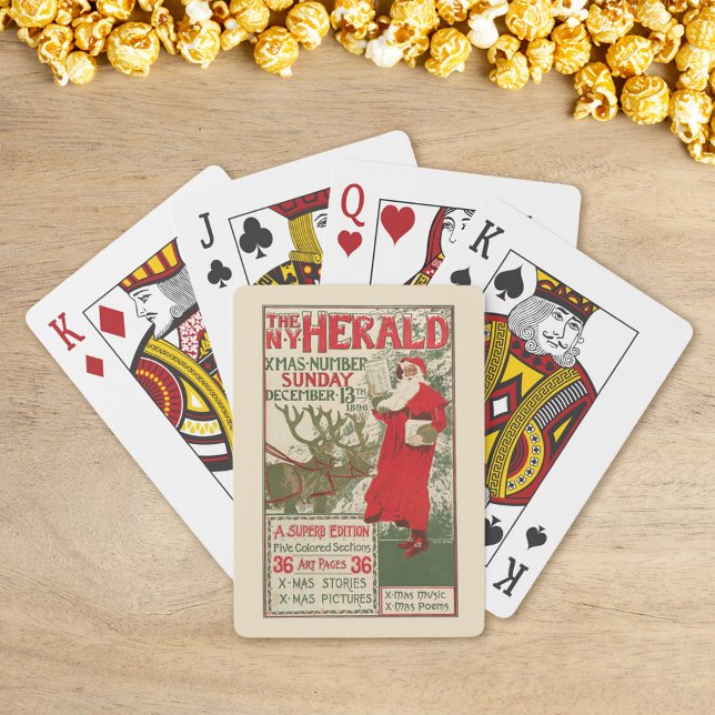 Vintage New York Herald Christmas Edition Spielkarten (Von Creator hochgeladen)