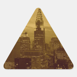 Vintage New York Manhattan Dreieckiger Aufkleber