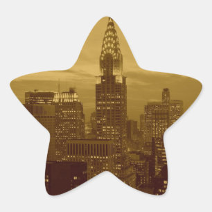 Vintage New York Manhattan Stern-Aufkleber