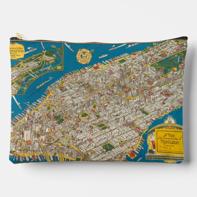 Vintage New York Map Kosmetiktasche Zubehörtasche (Vorderseite)