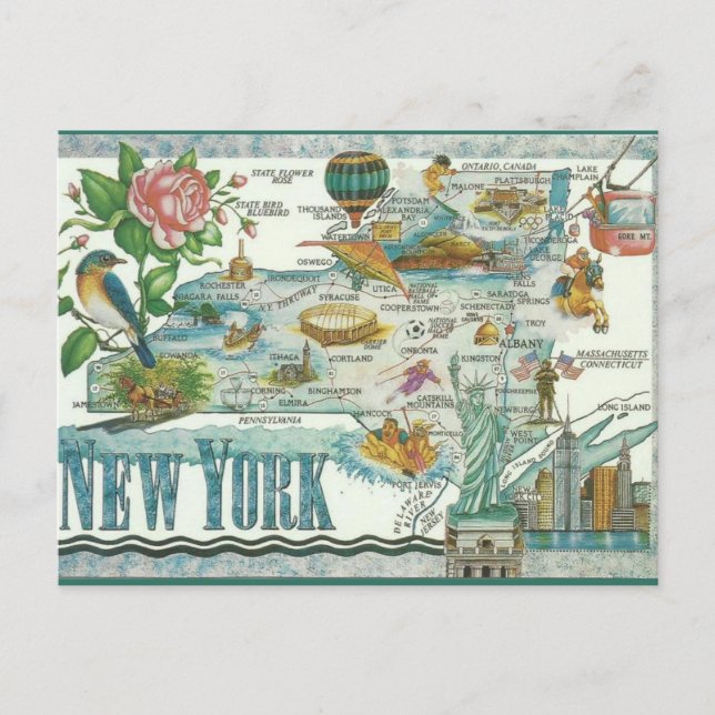 Vintage New York Postkarte (Vorderseite)