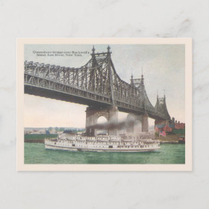 Vintage New York Queensboro Bridge der 20er Jahre Postkarte