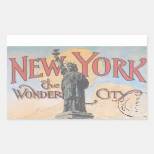 Vintage New York Rechteck-Aufkleber Rechteckiger Aufkleber