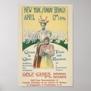 Vintage New York Sunday Herald Cover Poster