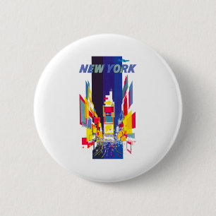 Vintage New York Times Square Atomzeitalter Button