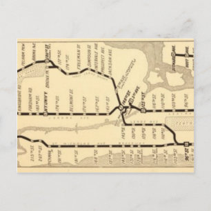 Vintage-New-York-U-Bahn-Karte Postkarte