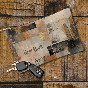 Vintage New York Urban Collage Kunst Zubehörtasche