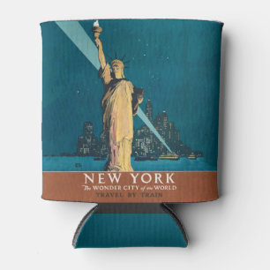 Vintage New York Wonder City Freiheitsstatue Kunst Dosenkühler