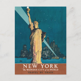 Vintage New York Wonder City Freiheitsstatue Kunst Postkarte