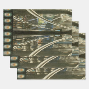 Vintage New Yorker Architektur, Brooklyn Bridge Geschenkpapier Set