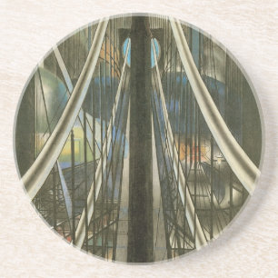 Vintage New Yorker Architektur, Brooklyn Bridge Untersetzer