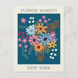 Vintage New Yorker Blume Postkarte