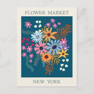 Vintage New Yorker Blume Postkarte