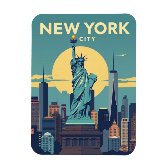 Vintage New Yorker Freiheitsstatue Magnet (Vertikal)