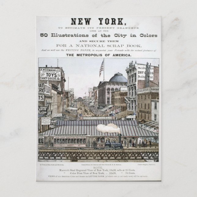 Vintage New Yorker Illustration Postkarte (Vorderseite)