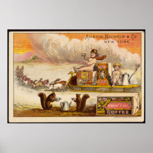 Vintage New Yorker Kaffeewerbung Poster