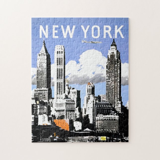 Vintage New Yorker Reisevorführung Puzzle (Vertikal)