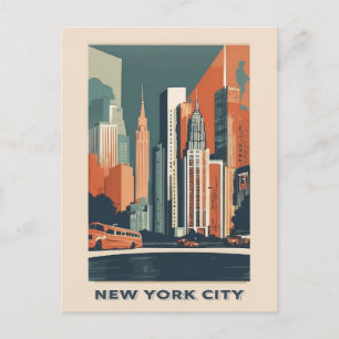 Vintage New Yorker Skyline Retro-Reise Postkarte