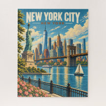 Vintage New Yorker Stadtansicht Statue der Freihei