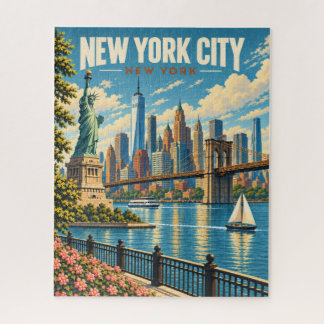 Vintage New Yorker Stadtansicht Statue der Freihei Puzzle