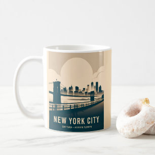 Vintage New Yorker Stadtbild Manhattan Minimalist Kaffeetasse