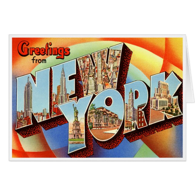 Vintage New- Yorkkarte (Vorderseite (Horizontal))