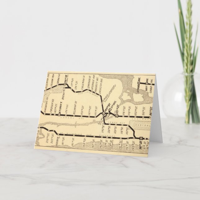 Vintage New- Yorkuntergrundbahn-Karte Karte (Vorderseite)