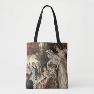 Vintage Newlyweds, Viktorianische Bride Tossing Bo
