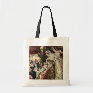 Vintage Newlyweds, Viktorianische Bride Tossing Bo Tragetasche