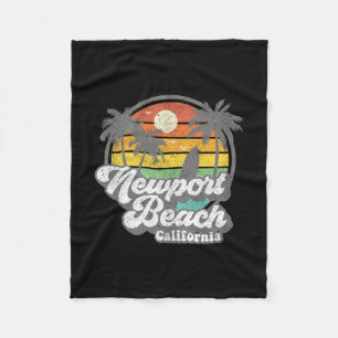Vintage Newport Beach Kalifornien Ca Surfen Retro  Fleecedecke