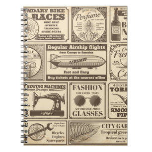 Vintage newspaper banners and advertising labels v notizblock