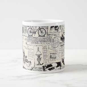 Vintage Newspaper Jumbo-Tasse