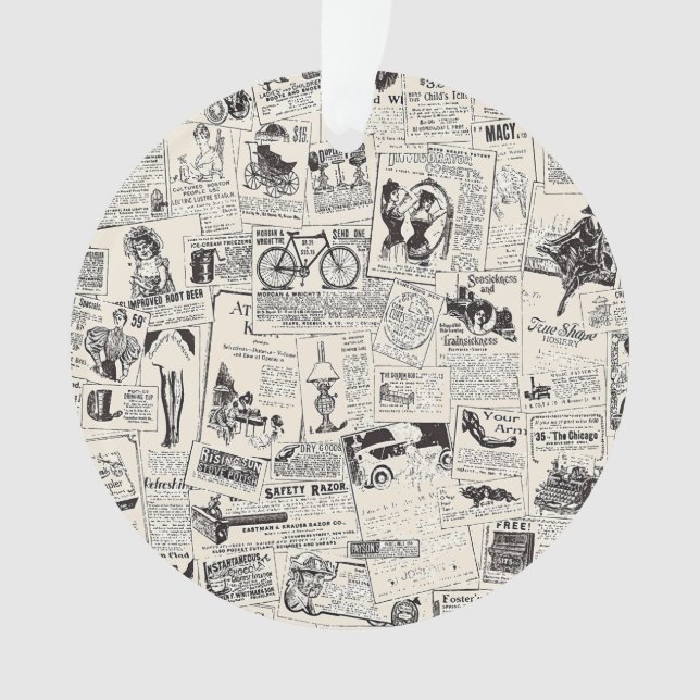 Vintage Newspaper  Ornament (Vorderseite)