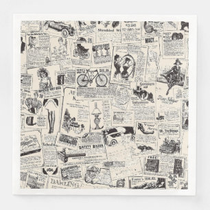 Vintage Newspaper Serviette