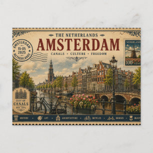 Vintage-Niederlande-Urlaubs-Souvenir Postkarte