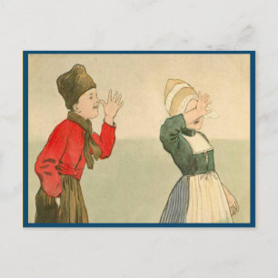 Vintage niederländische Kinder in Nationaltracht Postkarte