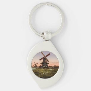 Vintage niederländische Windmühlen-Schlüsselkette Schlüsselanhänger