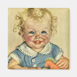 Vintage Niedliche Blonde skandinavische Baby Boy o Magnet