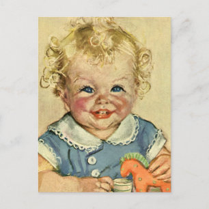 Vintage Niedliche Blonde skandinavische Baby Boy o Postkarte