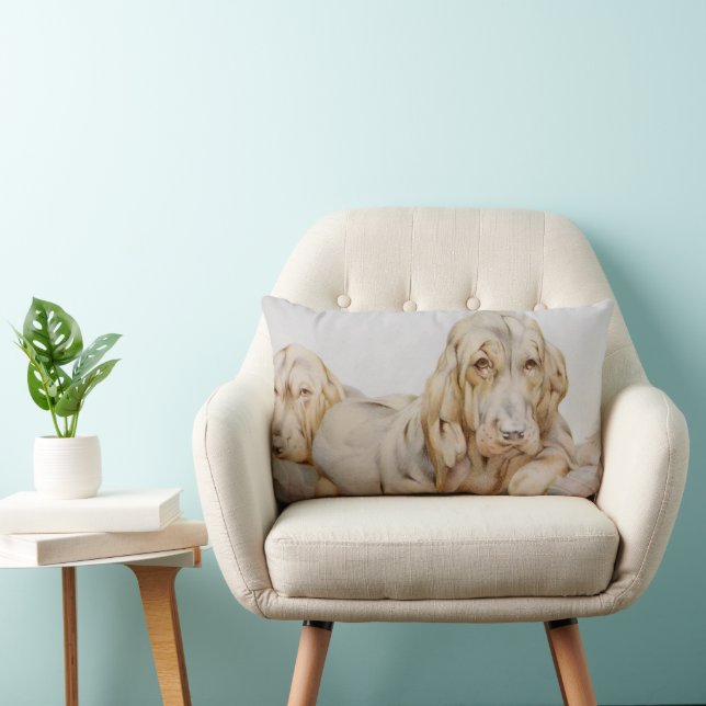 Vintage Niedliche Bluthunde, Welpenhunde von EJ De Lendenkissen (Stuhl )