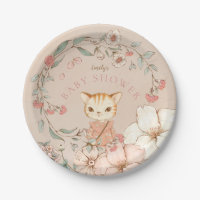 Vintage Niedliche Cat Blume Girl Blush Kinderdusch