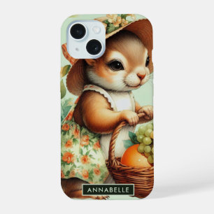 Vintage Niedliche Eichhörnchenmalerei iPhone 15 Hülle