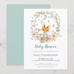 Vintage Niedliche Fox Foliage Duck Ei Blue Baby Du Einladung